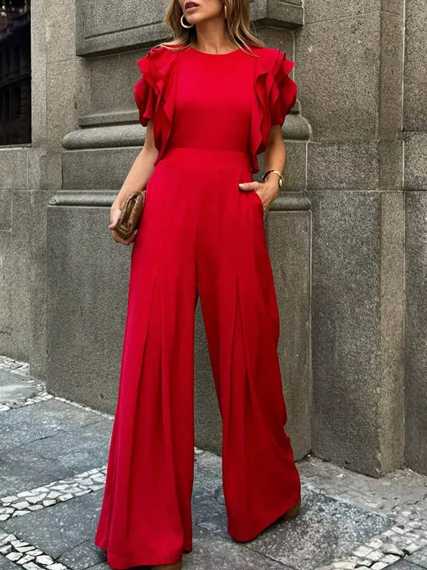 unisex classic outfit vestoraa modigirl red romper jumpsuit woman - daily wear garment with neutral design detail (USA)