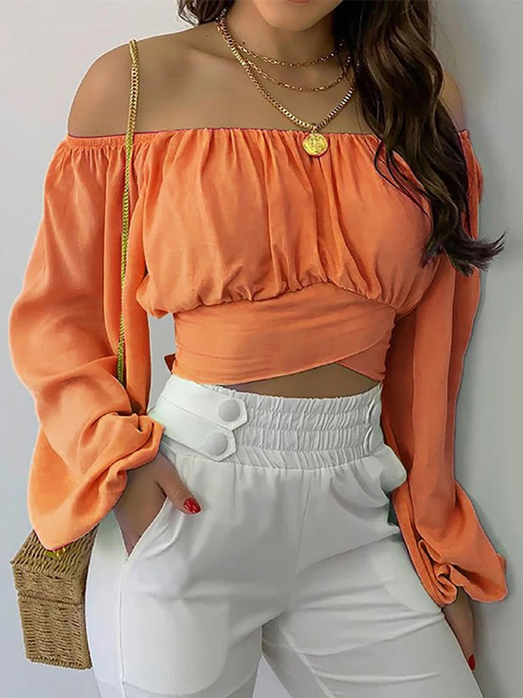 Vestoraa vestoraa sexy off shoulder blouse chic unisex garment - precision metal outfit (USA)