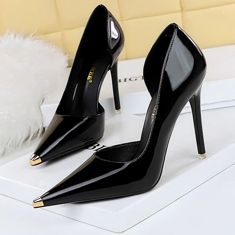 Vestoraa vestoraa bigtree shoes black patent leather heels unisex garment - precision metal outfit (USA)