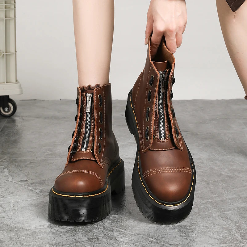 vestoraa boots genuine leather platform boots outfit detail - reliable design, precision, waterproof modern design (USA)
