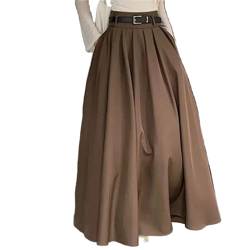 vestoraa waist jupe pleating swing skirt - casual unisex outfit with precision in black cotton (USA)