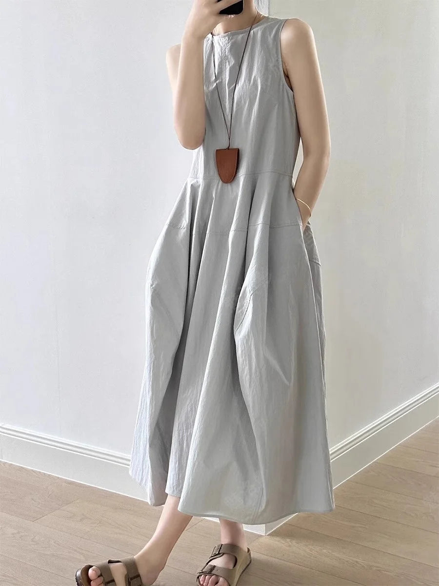vestoraa solid loose dress - dress unisex outfit with precision in neutral metal (USA)