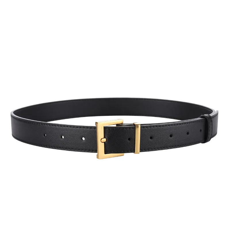 vestoraa square pin buckle leather belt classic solid color outfit 9 - formal unisex garment with precision (USA)