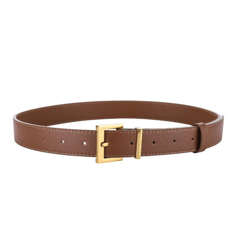 vestoraa square pin buckle leather belt classic solid color outfit 14 - formal unisex garment with precision (USA)