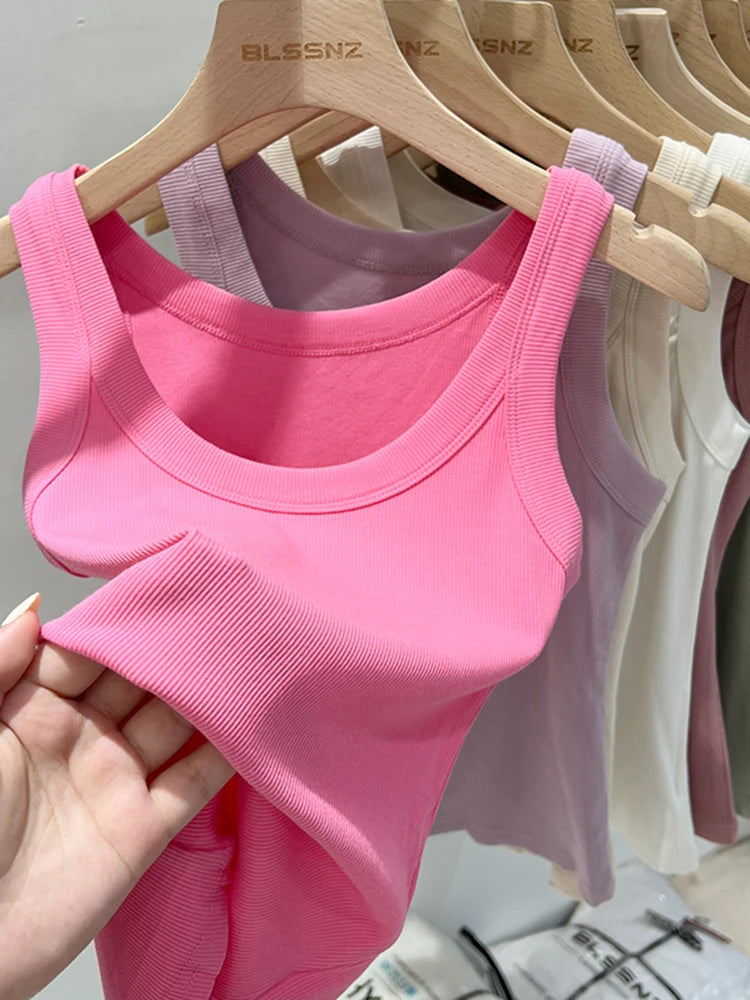 vestoraa zjaiss solid round neck ribbed tank camisole outfit 8 - classic unisex garment with precision (USA)