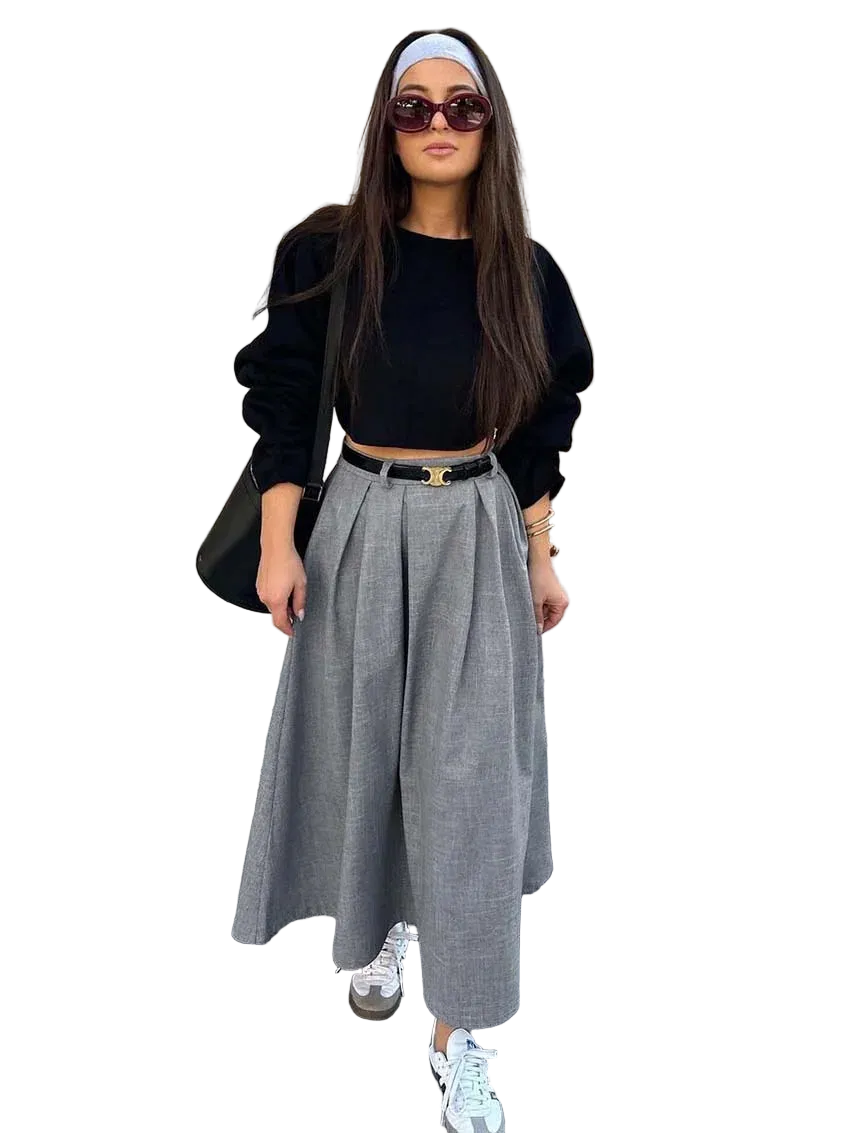 Vestoraa vestoraa oymimi grey loose skirts casual unisex garment - precision metal outfit (USA)