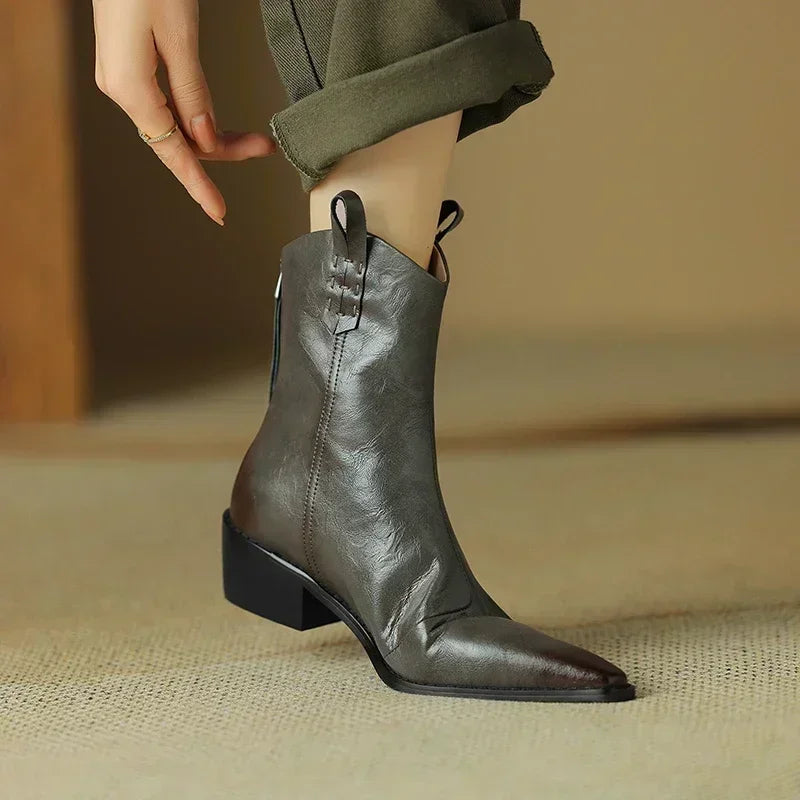 unisex dress outfit vestoraa / boots genuine leather western - daily wear garment with black design detail (USA)