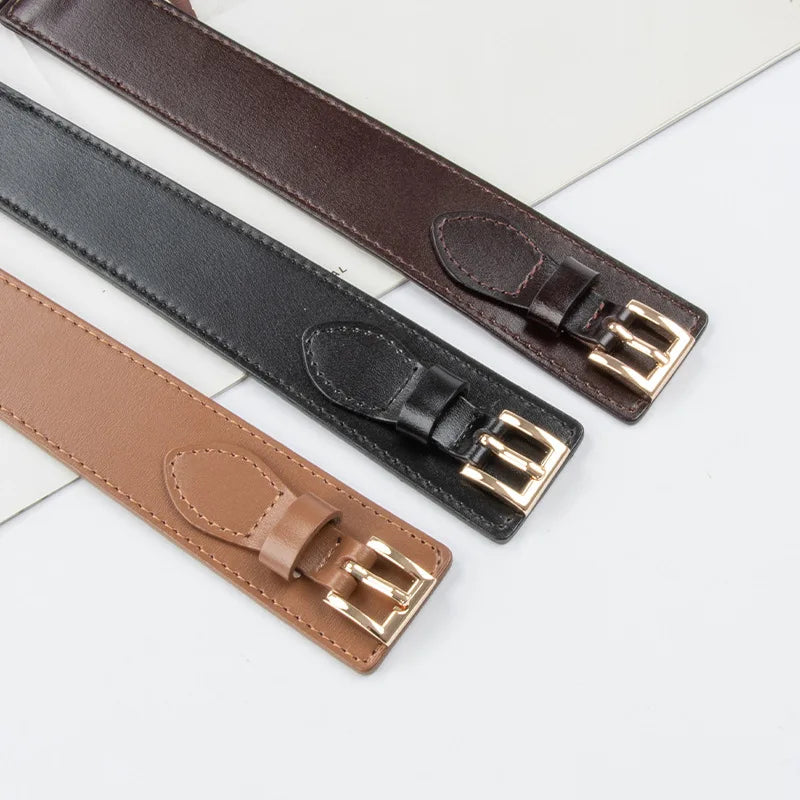 Vestoraa vestoraa western elastic double pin buckle leather unisex garment - precision metal outfit (USA)