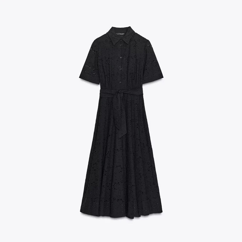 vestoraa lapel lace up solid color dress woman short outfit 7 - casual unisex garment with precision (USA)