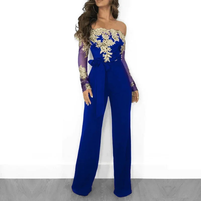 unisex classic outfit vestoraa appliques lace patchwork jumpsuit sexy - daily wear garment with black design detail (USA)