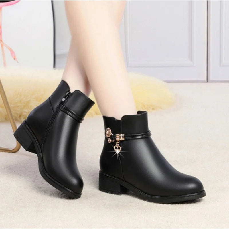 vestoraa soft leather furry short boots - modern unisex outfit with precision in black metal (USA)