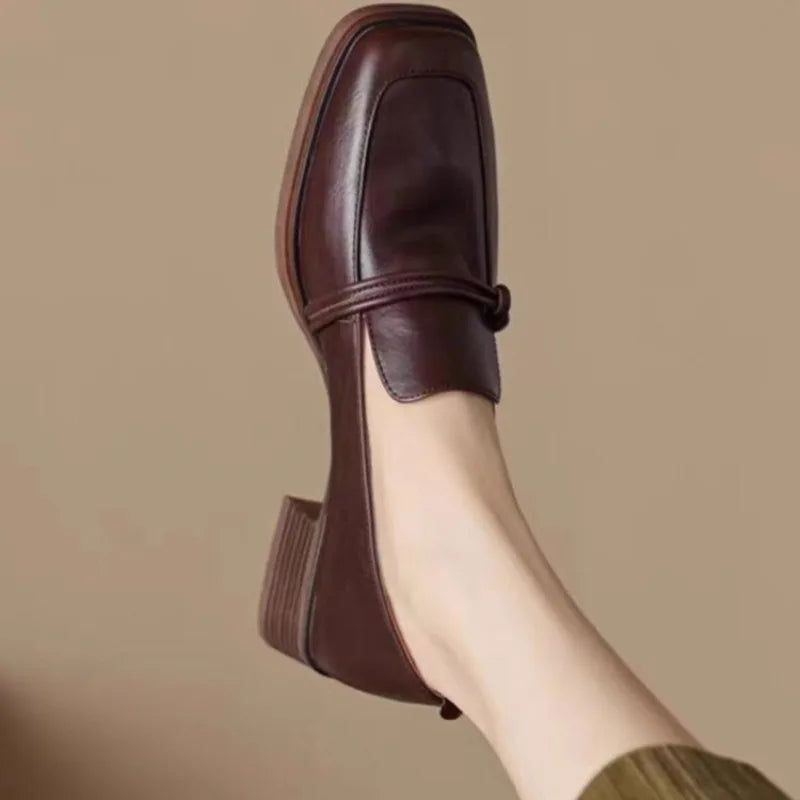 vestoraa classic loafers genuine cow leather square outfit detail - reliable design, precision, waterproof casual design