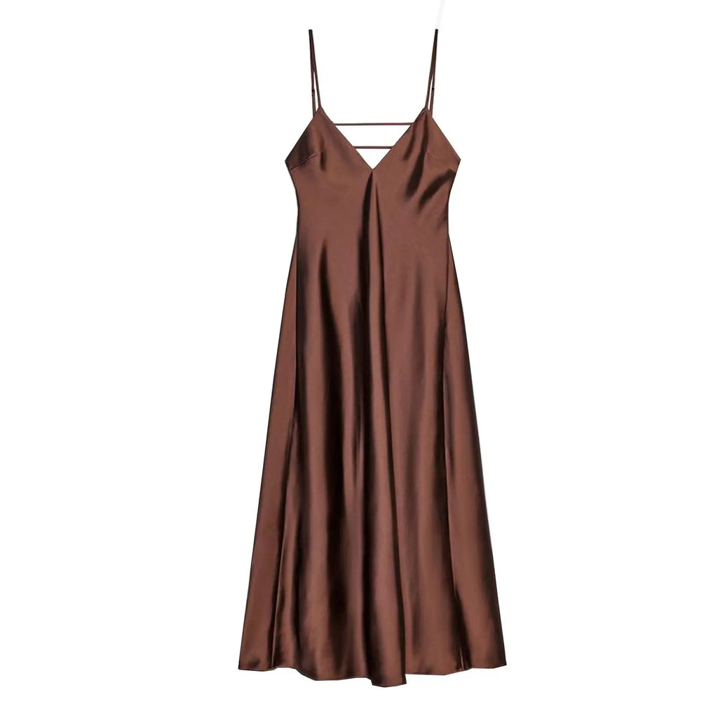 vestoraa kondala sexy chic satin party dress v neck outfit 11 - casual unisex garment with precision (USA)