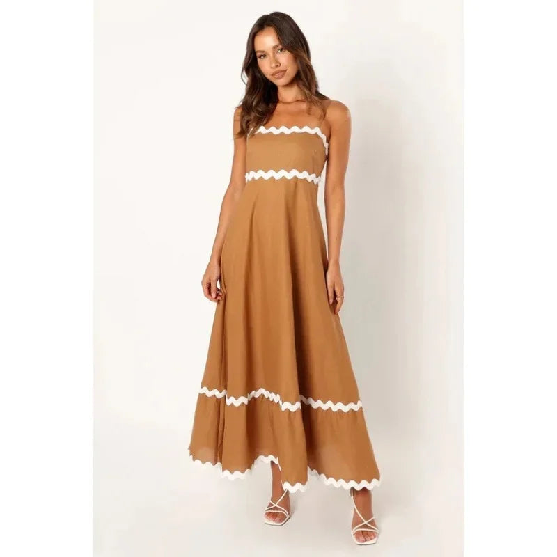 vestoraa pure color lace splice strapless outfit 16 - classic unisex garment with precision (USA)