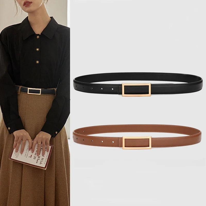 Vestoraa vestoraa genuine leather belts belt female metal unisex garment - precision metal outfit (USA)