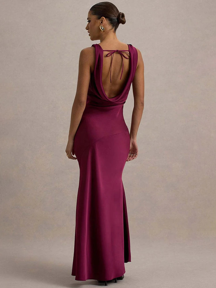 vestoraa xiaotang satin cowl neck backless sexy outfit detail - reliable design, precision, waterproof classic design (USA)