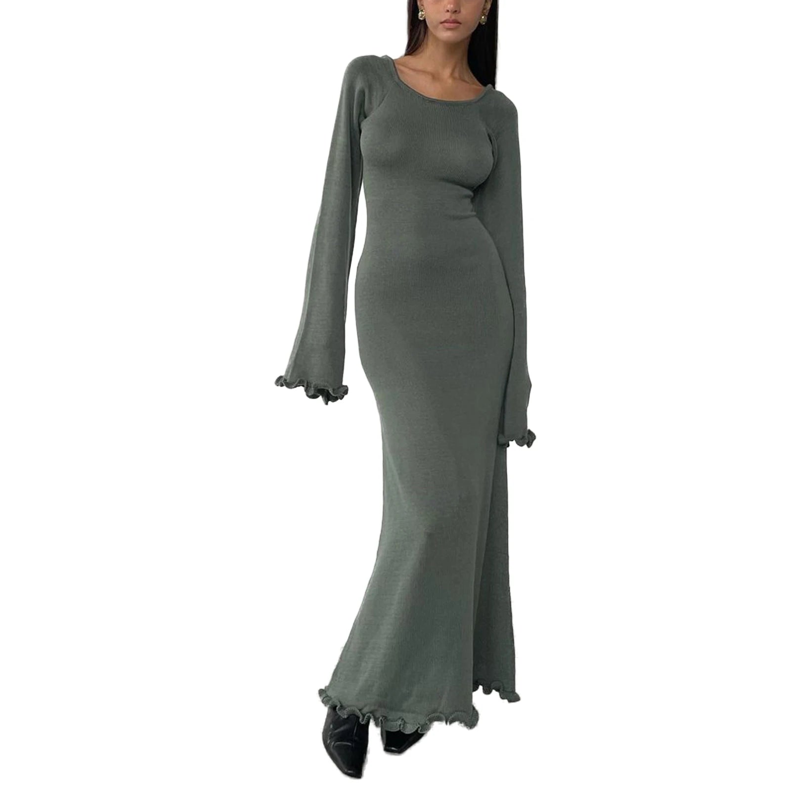 vestoraa 's knitted bodycon dress long sleeve tie outfit 7 - dress unisex garment with precision (USA)