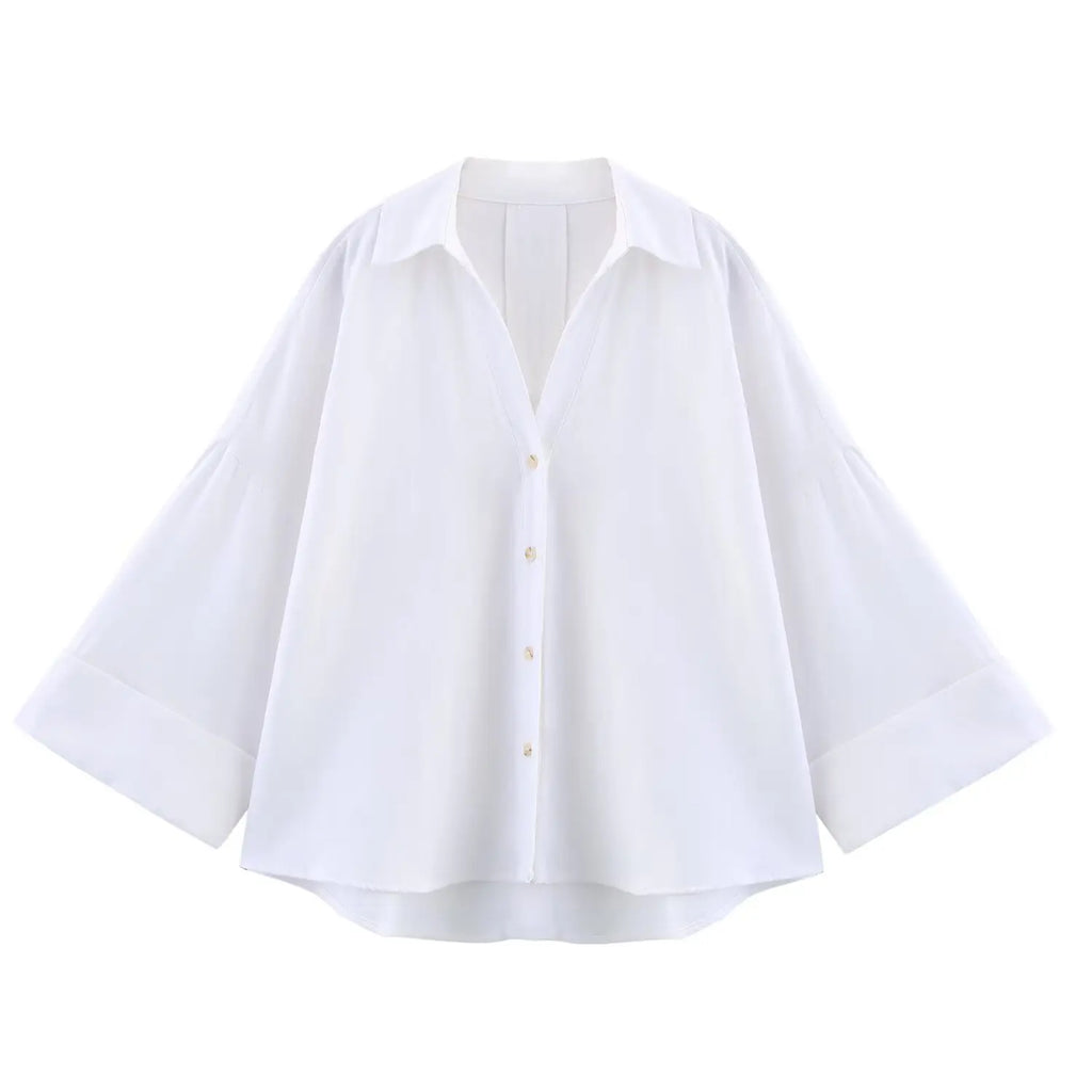 vestoraa 's curled wide sleeves linen blended outfit 5 - classic unisex garment with precision (USA)