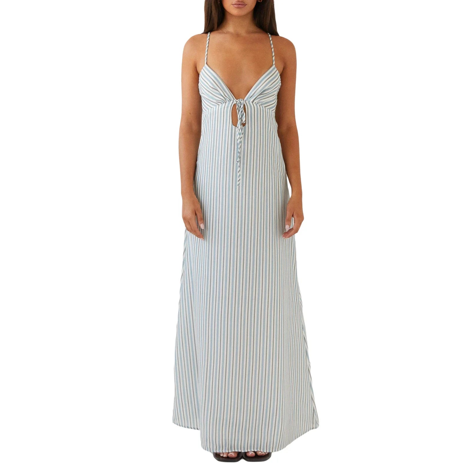 vestoraa sleeveless spaghetti strap tie-up front outfit 6 - classic unisex garment with precision (USA)