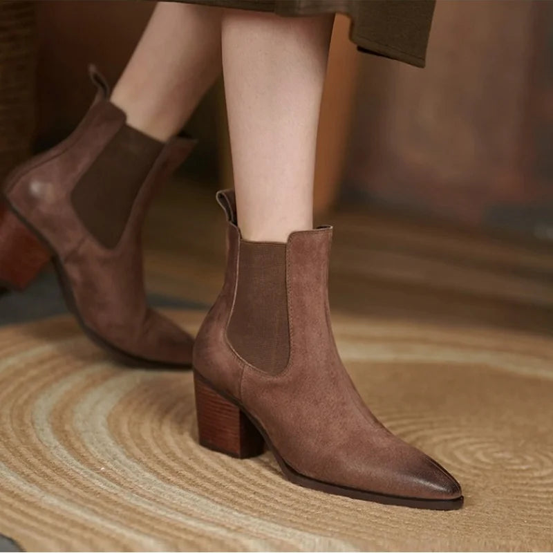 Vestoraa vestoraa boots pointed toe chunky heel unisex garment - precision metal outfit (USA)