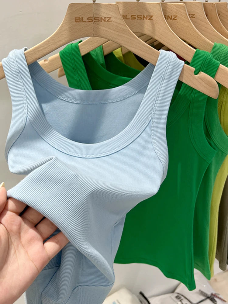 vestoraa zjaiss solid round neck ribbed tank camisole outfit 7 - classic unisex garment with precision (USA)