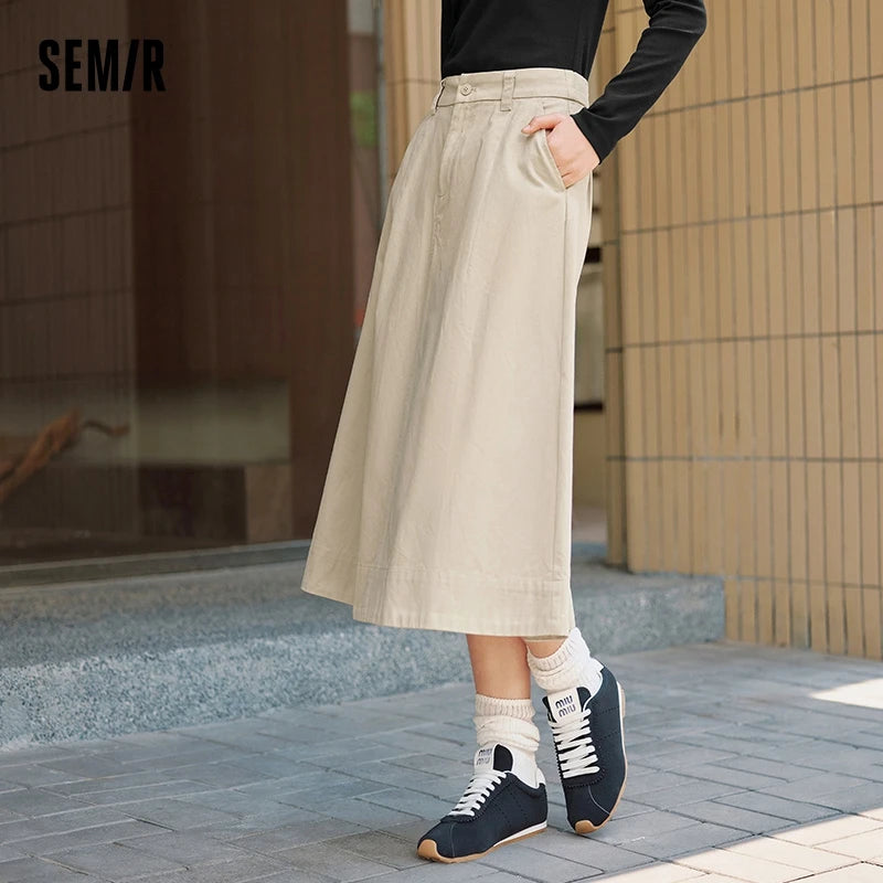 Vestoraa vestoraa semir skirt solid color simple versatile unisex garment - precision cotton outfit (USA)
