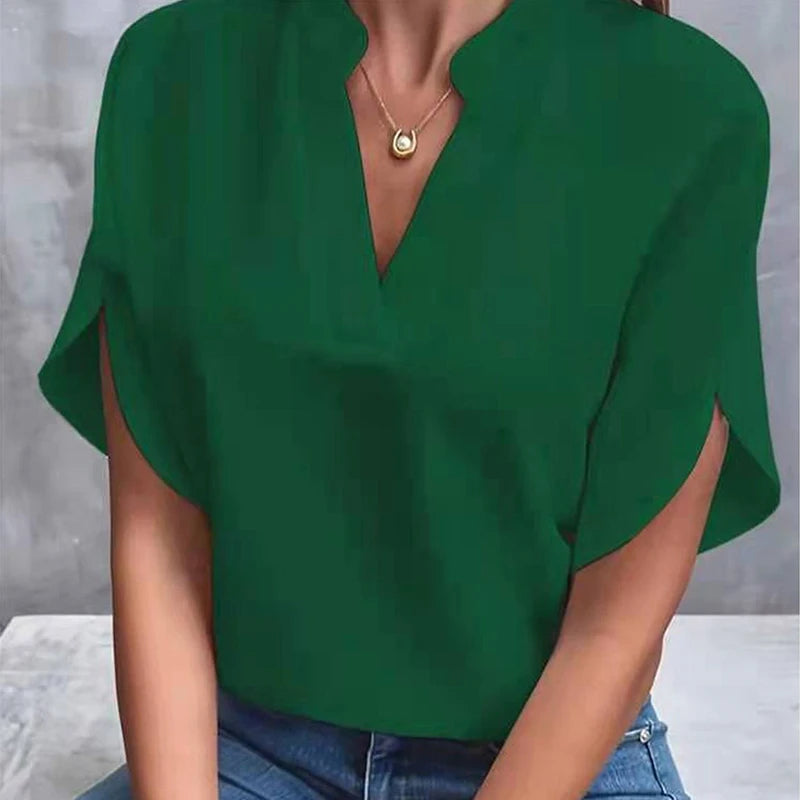 unisex casual outfit vestoraa pcs woman solid color shirts lady casual - daily wear garment with black design detail (USA)