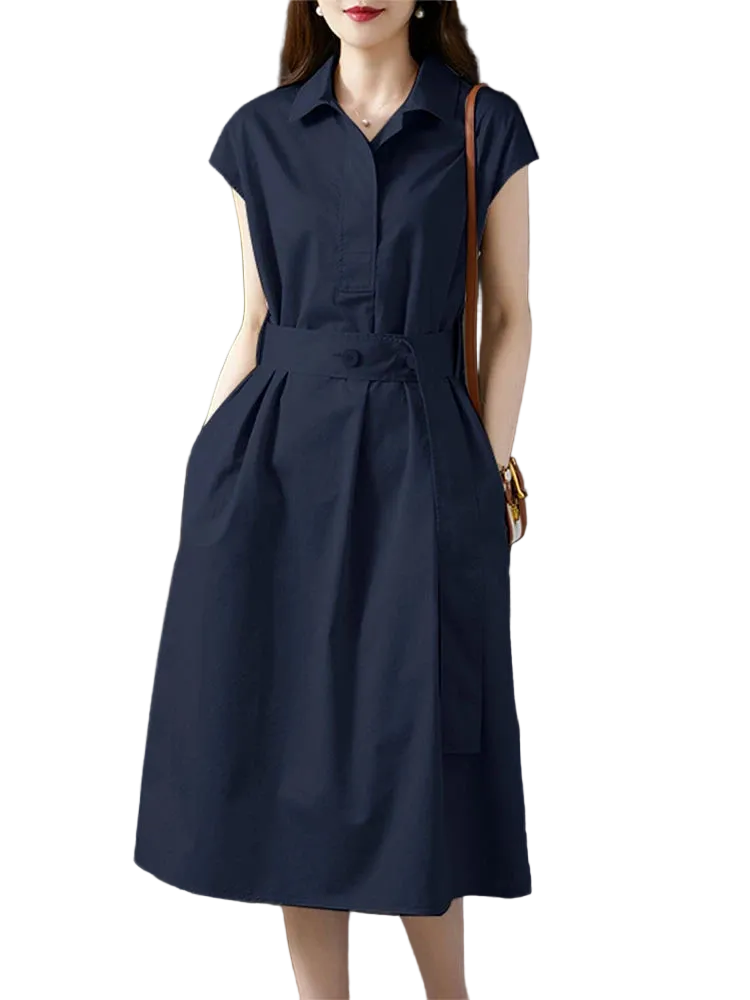 vestoraa casual shirtdress turn-down outfit 6 - casual unisex garment with precision (USA)