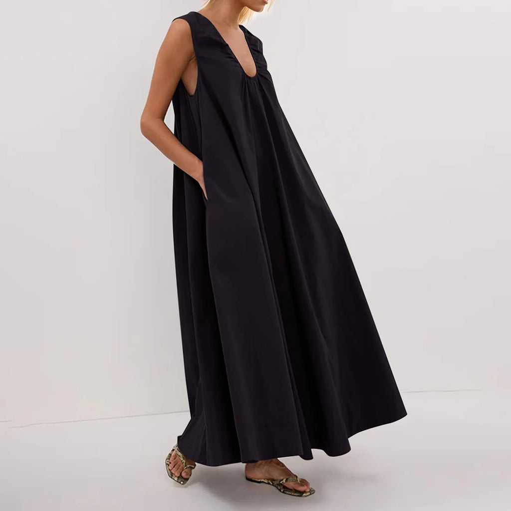 vestoraa long tank dress solid color - dress unisex outfit with precision in gold metal (USA)