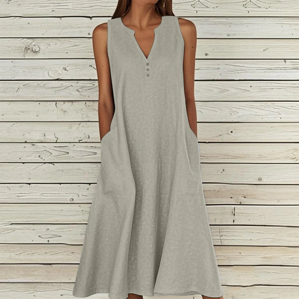 vestoraa breathable midi dress linen blend outfit 12 - casual unisex garment with precision (USA)