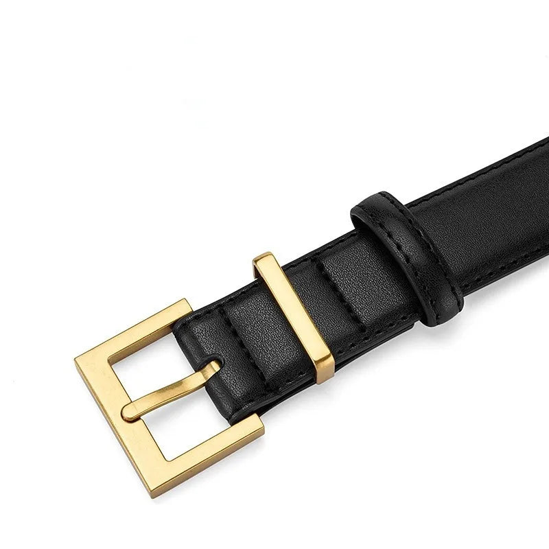 vestoraa square pin buckle leather belt classic solid color outfit 5 - formal unisex garment with precision (USA)