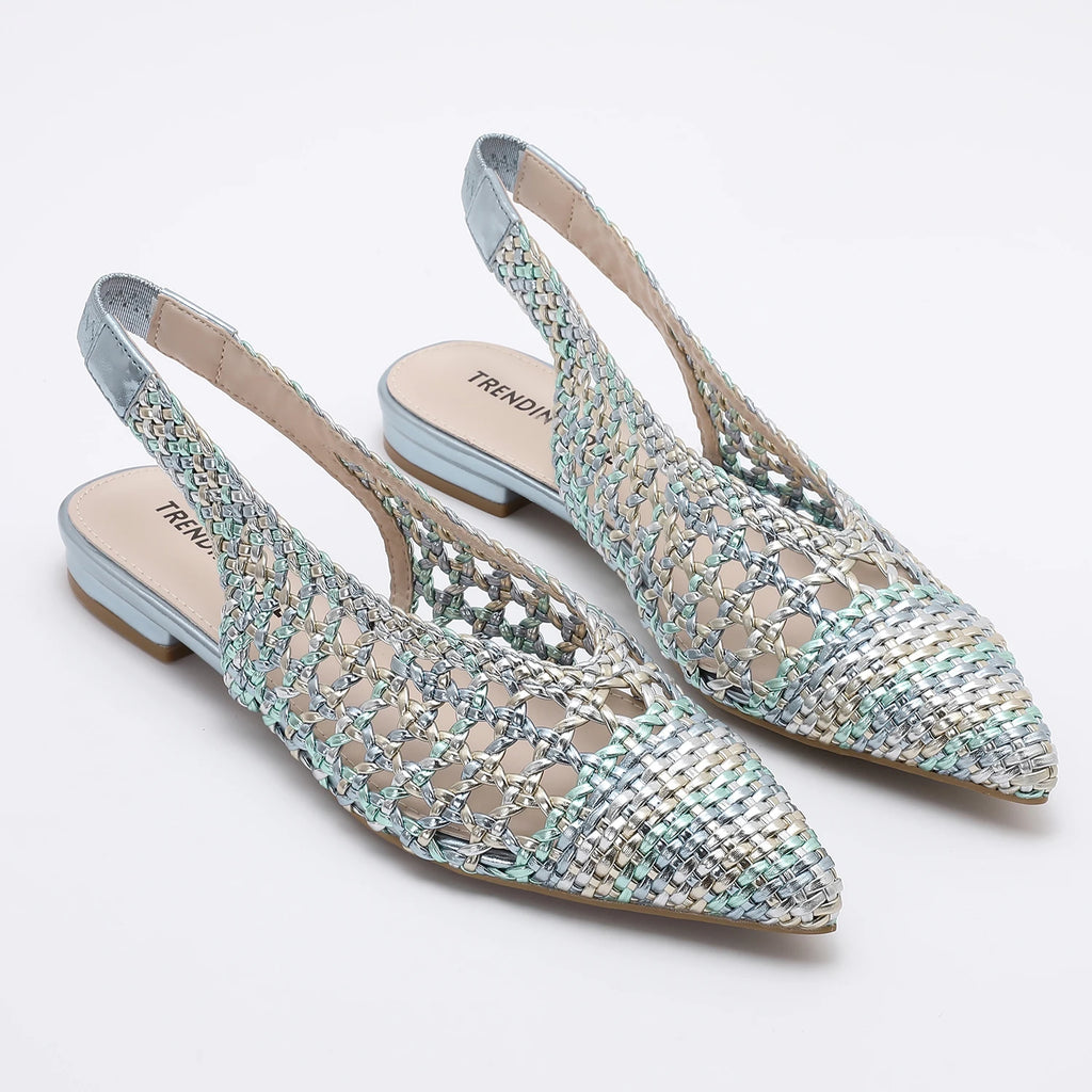 unisex formal outfit vestoraa trendin mode braided pointed toe slingback - daily wear garment with blue design detail (USA)