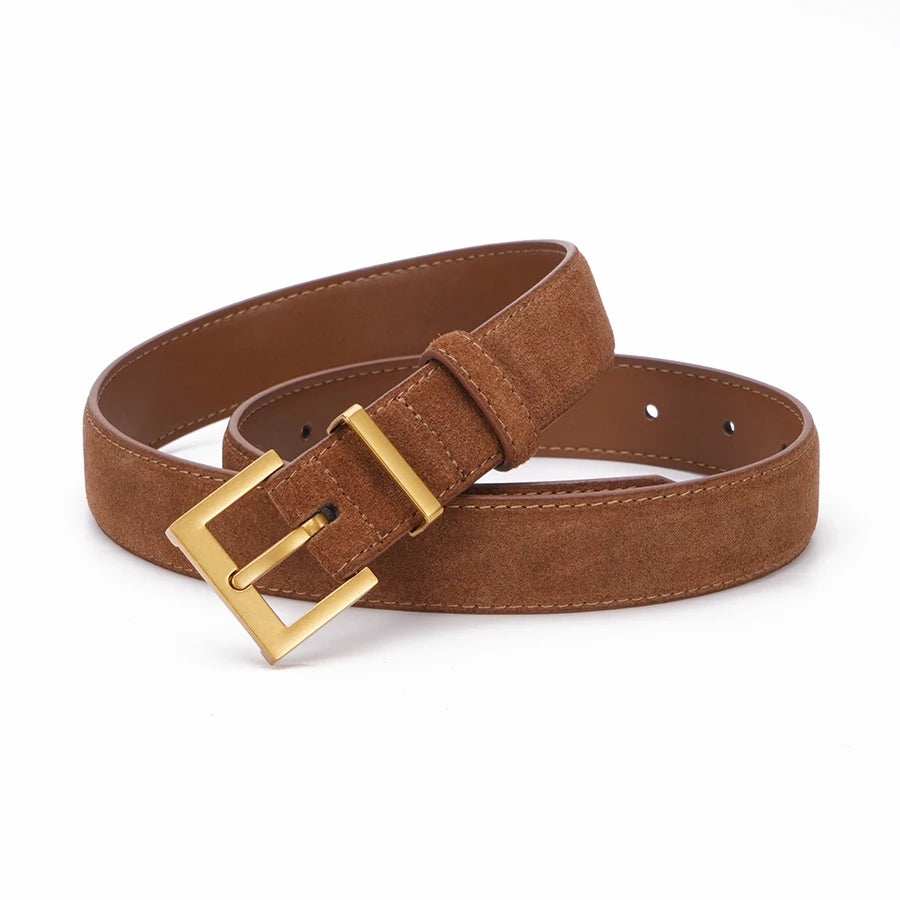 vestoraa square pin buckle leather belt classic solid color outfit 18 - formal unisex garment with precision (USA)