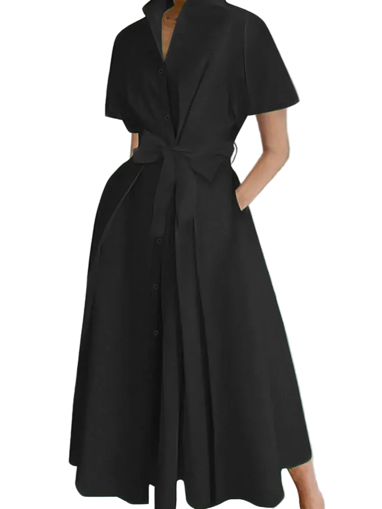 Vestoraa vestoraa midi dress turn-down unisex garment - precision metal outfit (USA)