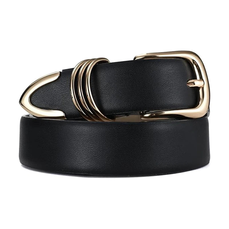 vestoraa 's belt golden needle buckle belt - casual unisex outfit with precision in black metal (USA)