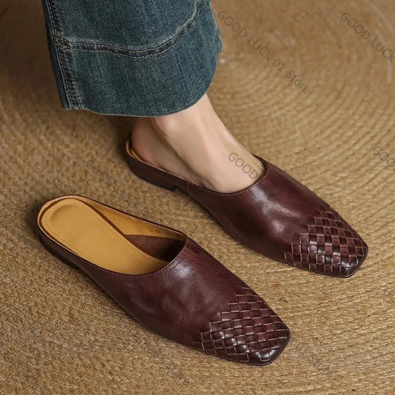 Vestoraa vestoraa mules genuine leather shoes unisex garment - precision metal outfit (USA)