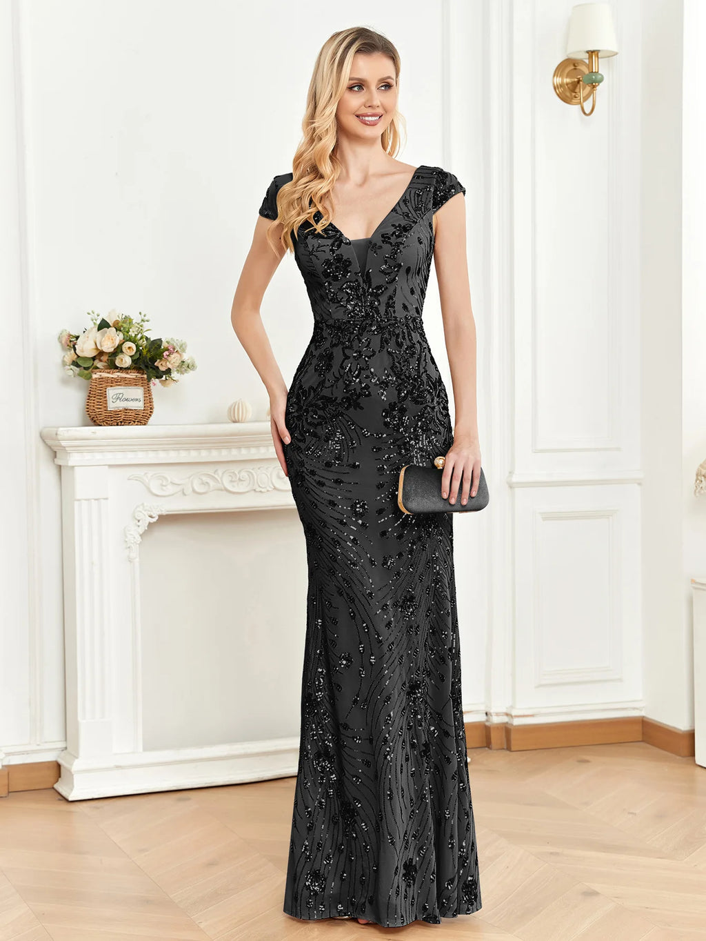 vestoraa champagne sequin evening dress beauty outfit 7 - casual unisex garment with precision (USA)