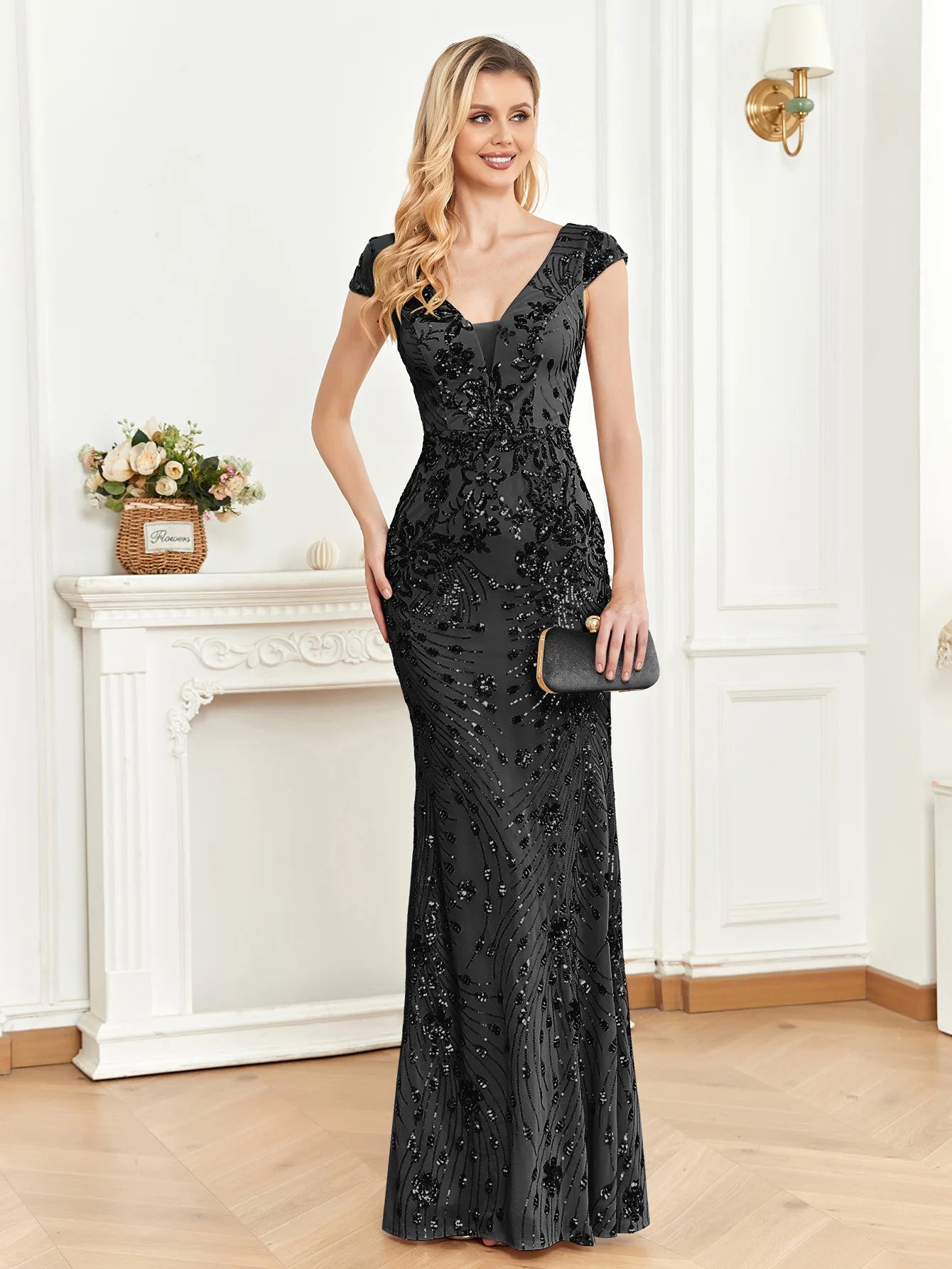 vestoraa champagne sequin evening dress beauty outfit 7 - casual unisex garment with precision (USA)