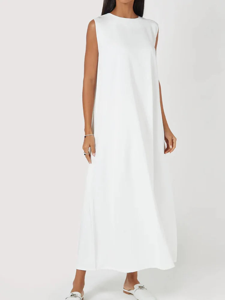 vestoraa casual white dress simple vest dress loose round outfit detail - reliable design, precision, waterproof casual