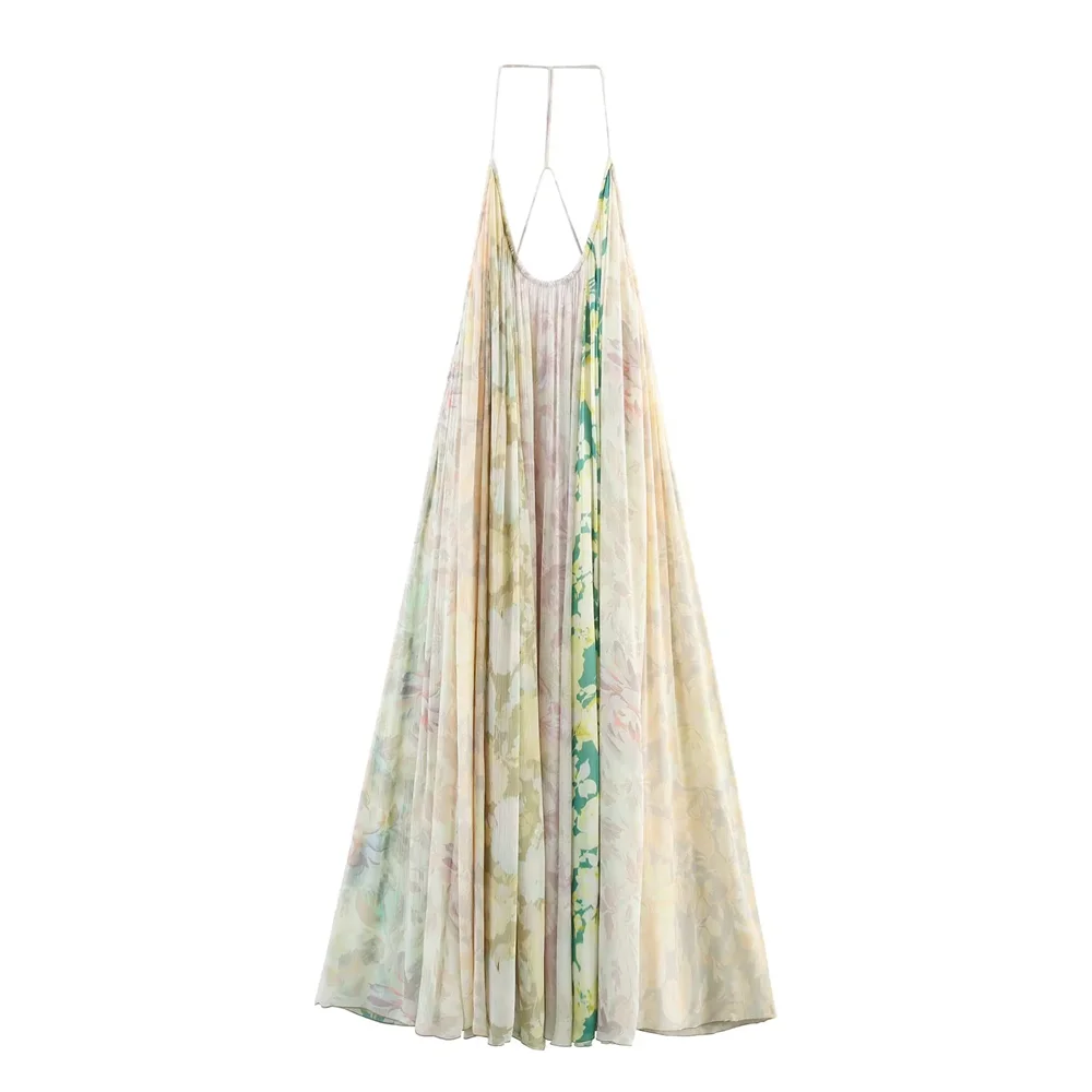 vestoraa flower print patchwork style dress - dress unisex outfit with precision in neutral metal (USA)