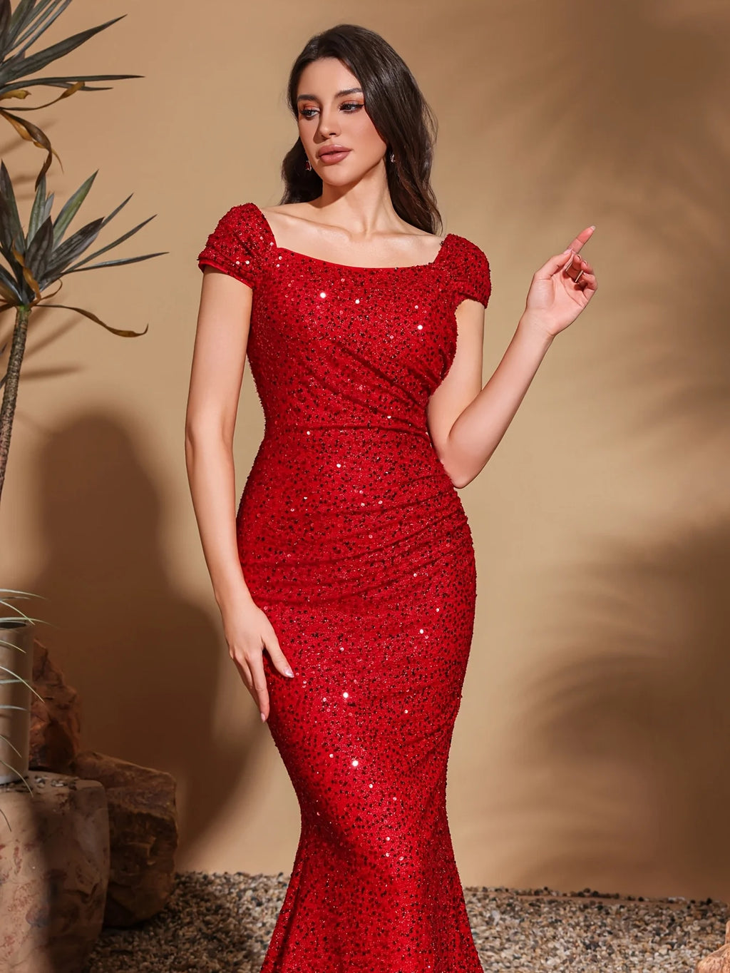vestoraa simple square neck sequined hip party outfit 6 - classic unisex garment with precision (USA)