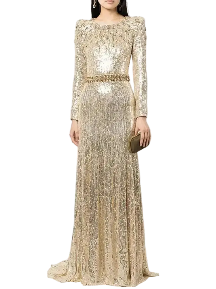 vestoraa eshin s glamorous gold sequin sparkle - classic unisex outfit with precision in black metal (USA)