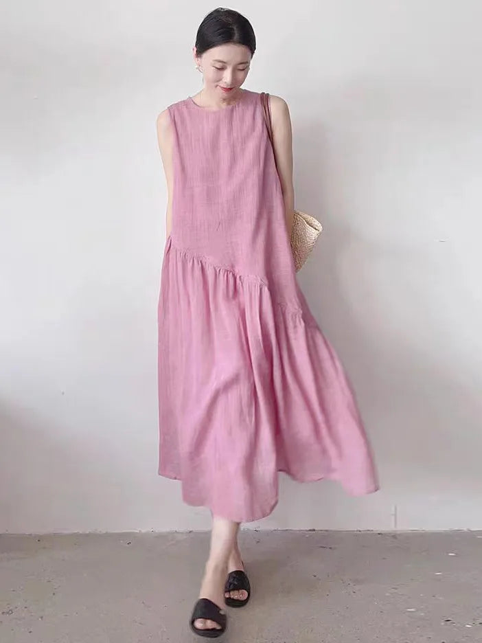 vestoraa cotton linen sle dr loose outfit detail - reliable design, precision, waterproof casual design (USA)