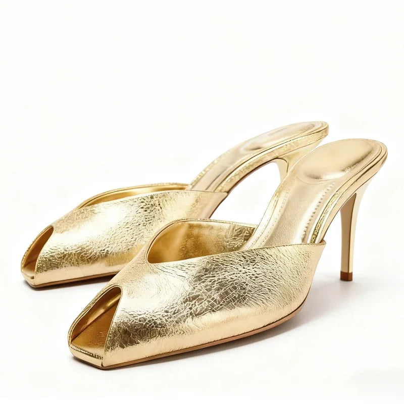 vestoraa gold patent leather design brand heel outfit 5 - casual unisex garment with precision (USA)