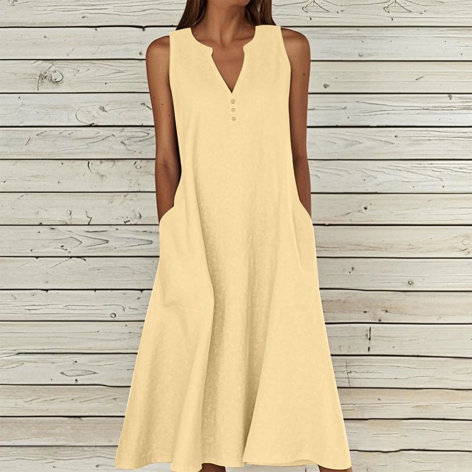 vestoraa breathable midi dress linen blend outfit 13 - casual unisex garment with precision (USA)