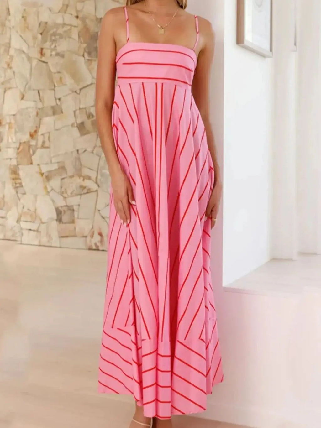 vestoraa sexy suspender printed striped maxi dress outfit 7 - casual unisex garment with precision (USA)