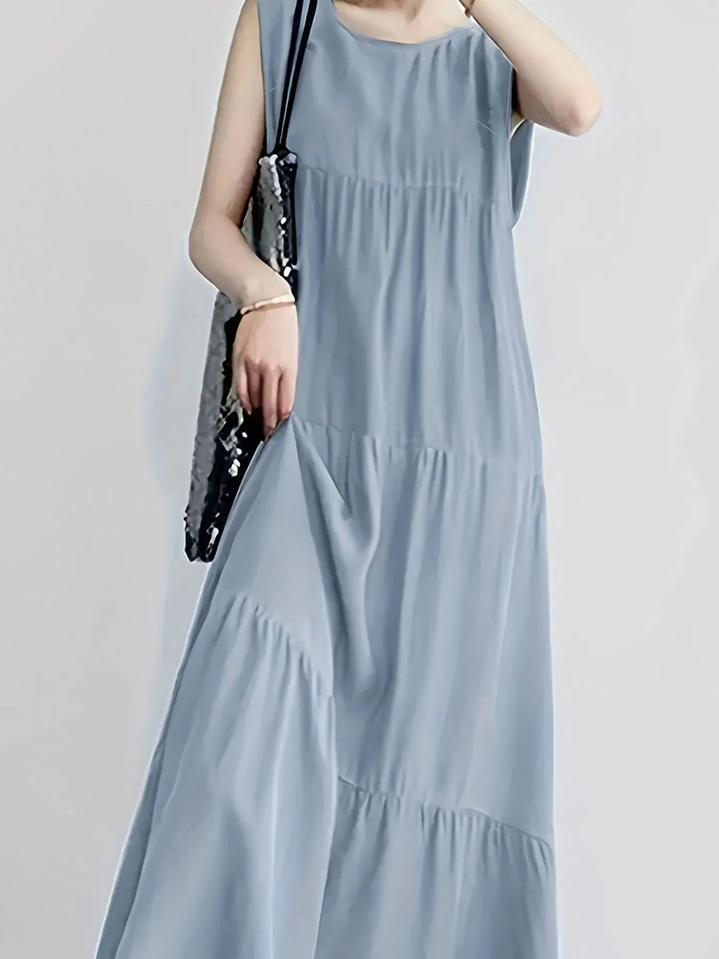 vestoraa light gray oversized woven dress casual outfit 6 - casual unisex garment with precision (USA)