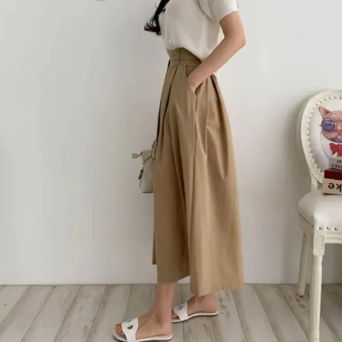 vestoraa chic vintage waist slimming midi skirt belt outfit 5 - casual unisex garment with precision (USA)