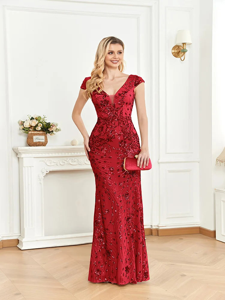 vestoraa champagne sequin evening dress beauty outfit 5 - casual unisex garment with precision (USA)