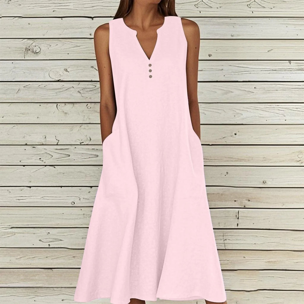 vestoraa breathable midi dress linen blend outfit 8 - casual unisex garment with precision (USA)